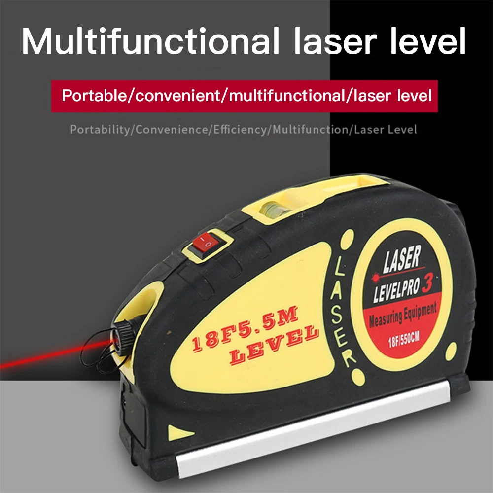 Laser Level 5.5M Measure Tape High-Precision Multi-Function Crosshair Line Projector Orizontal Vertical Line Ruler Aligner
Laser Level 5.5M Measure Tape High-Precision Multi-Function Crosshair Line Projector Orizontal Vertical Line Ruler Aligner