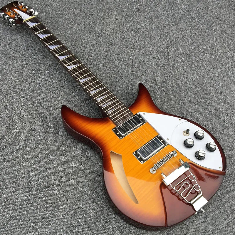 High quality 12 string electric guitar, 24 fret,Ricken F hole body With Flamed Maple Top electric guitar,free shipping
High quality 12 string electric guitar, 24 fret,Ricken F hole body With Flamed Maple Top electric guitar,free shipping