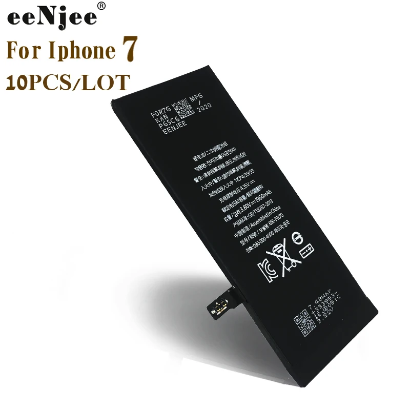 EENJEE 10 шт. Аккумулятор для сотового телефона Iphone 7 7G 3 8 V 1960mah ORG оригинальные сменные