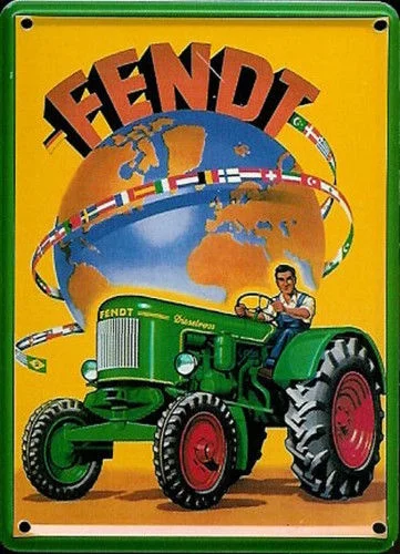 

Fendt Tractors Globe Retro Metal Tin Sign Poster Home Garage Plate Cafe Pub Motel Art Wall Decor