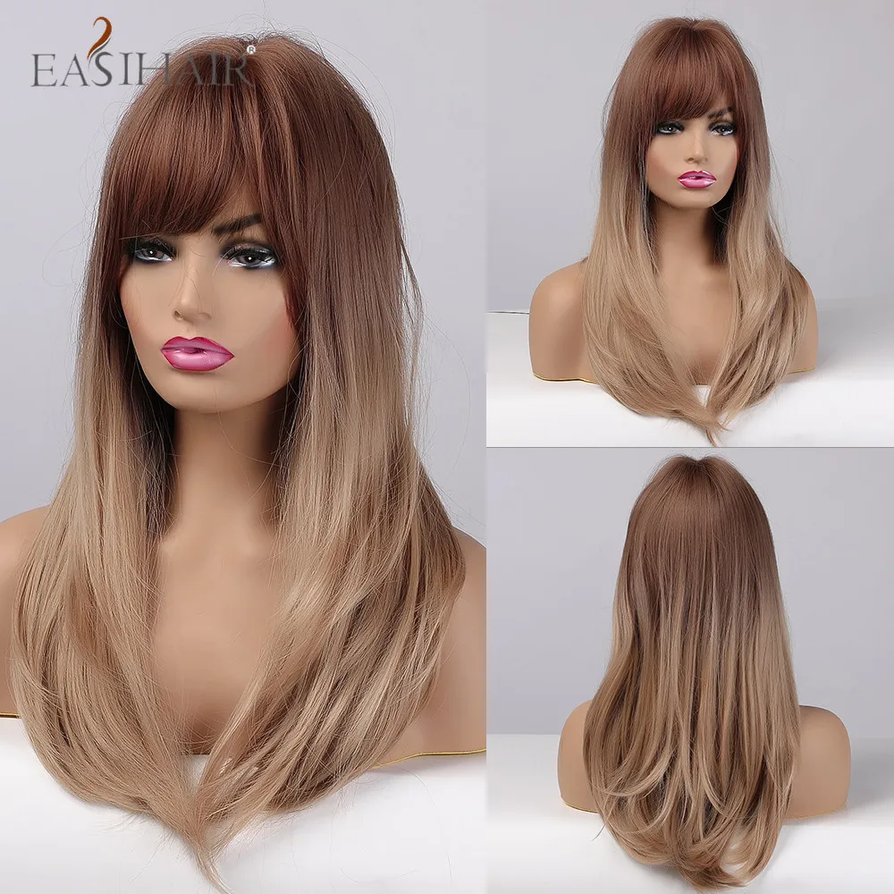 EASIHAIR Long Ombre Brown Wigs Straight Synthetic Wig with Bangs Heat Resistant Cosplay Lolita Hair Wigs for Women Afro
EASIHAIR Long Ombre Brown Wigs Straight Synthetic Wig with Bangs Heat Resistant Cosplay Lolita Hair Wigs for Women Afro