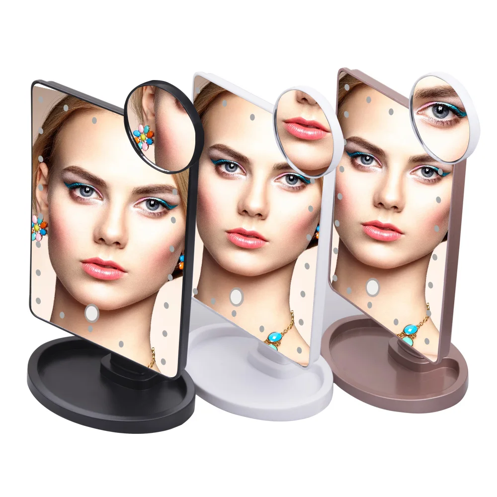 16/22 LED Lights Touch Screen Makeup Mirror with 10X Magnifying Glass Compact Vanity Mirror Flexible Cosmetics Makeup Mirrors
16/22 LED Lights Touch Screen Makeup Mirror with 10X Magnifying Glass Compact Vanity Mirror Flexible Cosmetics Makeup Mirrors