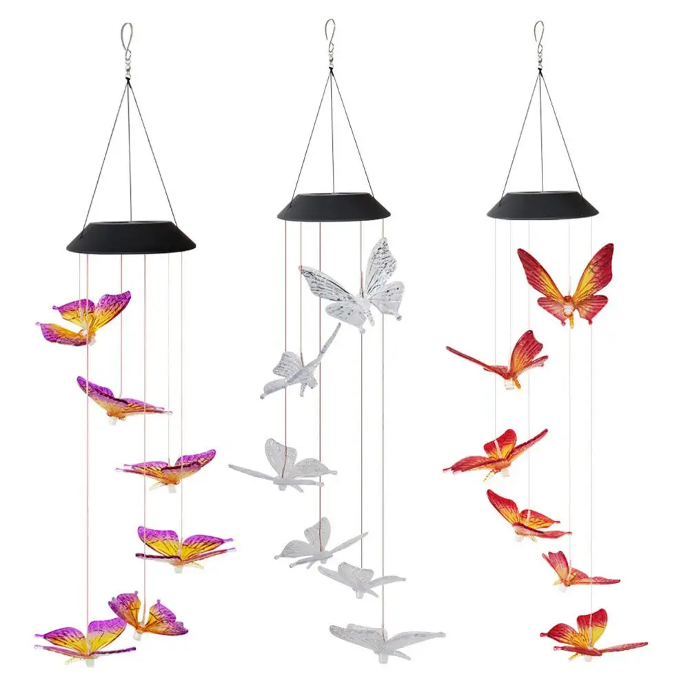 6LED Solar Light Waterproof Intelligent Optical Control Moisture Proof Butterfly Wind Chime Lamp for Garden Decoration
6LED Solar Light Waterproof Intelligent Optical Control Moisture Proof Butterfly Wind Chime Lamp for Garden Decoration
