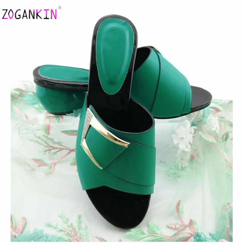 2019 Nigerian Women PU Slipper in Teal Color Italian Style 6CM Comfortable Heels African Women Shoes for Wedding Party
2019 Nigerian Women PU Slipper in Teal Color Italian Style 6CM Comfortable Heels African Women Shoes for Wedding Party