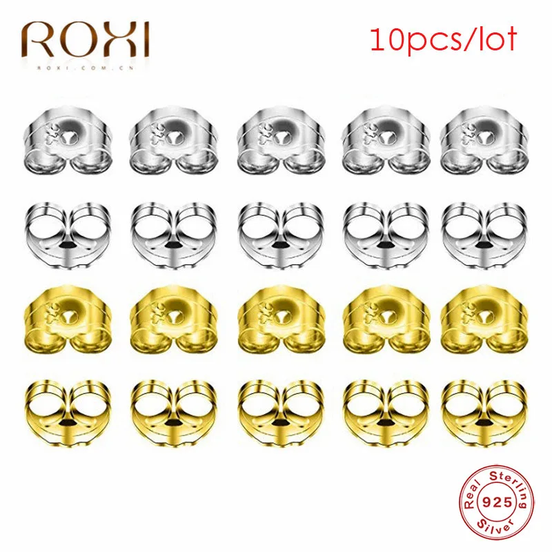 

ROXI 10Pcs DIY 925 Sterling Earring Back Fit Stud Earrings Clasp Cute Butterfly Earring Stopper Ear Plug Backfinding Accessories