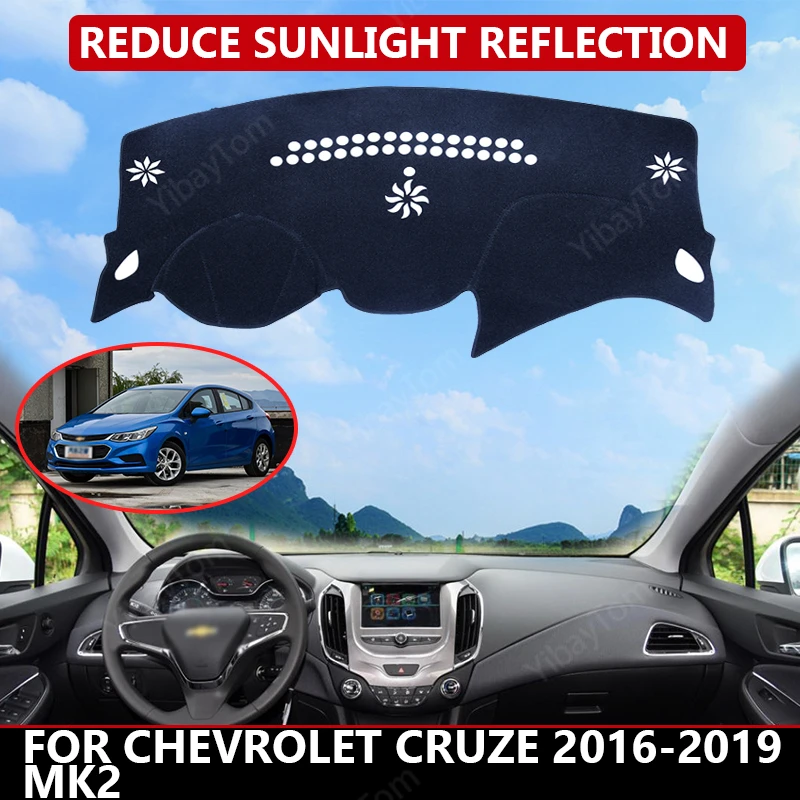 Коврик для приборной панели автомобиля бархатный Chevrolet Cruze 2016-2019 MK2 | Автомобили и