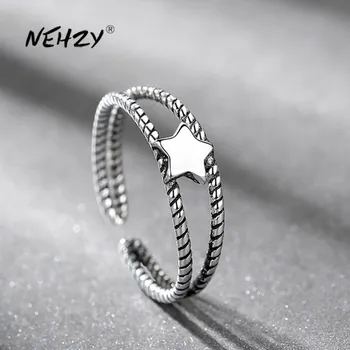 NEHZY 925 sterling silver ring high quality hollow five-pointed star woman fashion jewelry opening adjustable ring Thai silver
NEHZY 925 sterling silver ring high quality hollow five-pointed star woman fashion jewelry opening adjustable ring Thai silver