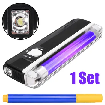 Portable Ultra Violet Pen & UV Torch Lamp Money Detector Marker Kit For Testing Money Fake Pounds Euros Dollars Tools
Portable Ultra Violet Pen & UV Torch Lamp Money Detector Marker Kit For Testing Money Fake Pounds Euros Dollars Tools