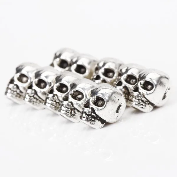20pcs Tibetan silver color Skull Charm Spacer Beads For Bracelet Jewelry Making