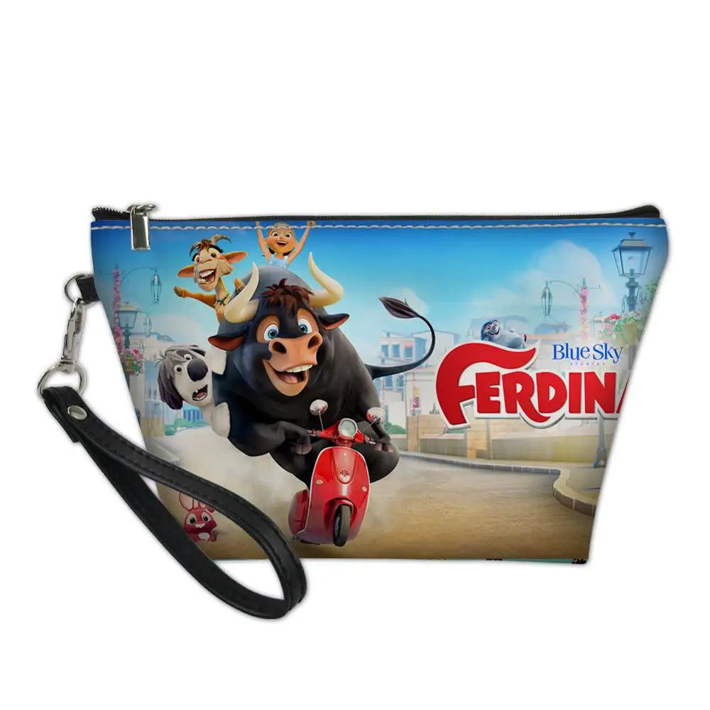 

HaoYun Cosmetic Bag Ferdinand Pattern Functional Cartoon Women Fashion Leather Travel Make Up Necessaries Pouch Toiletry Kit