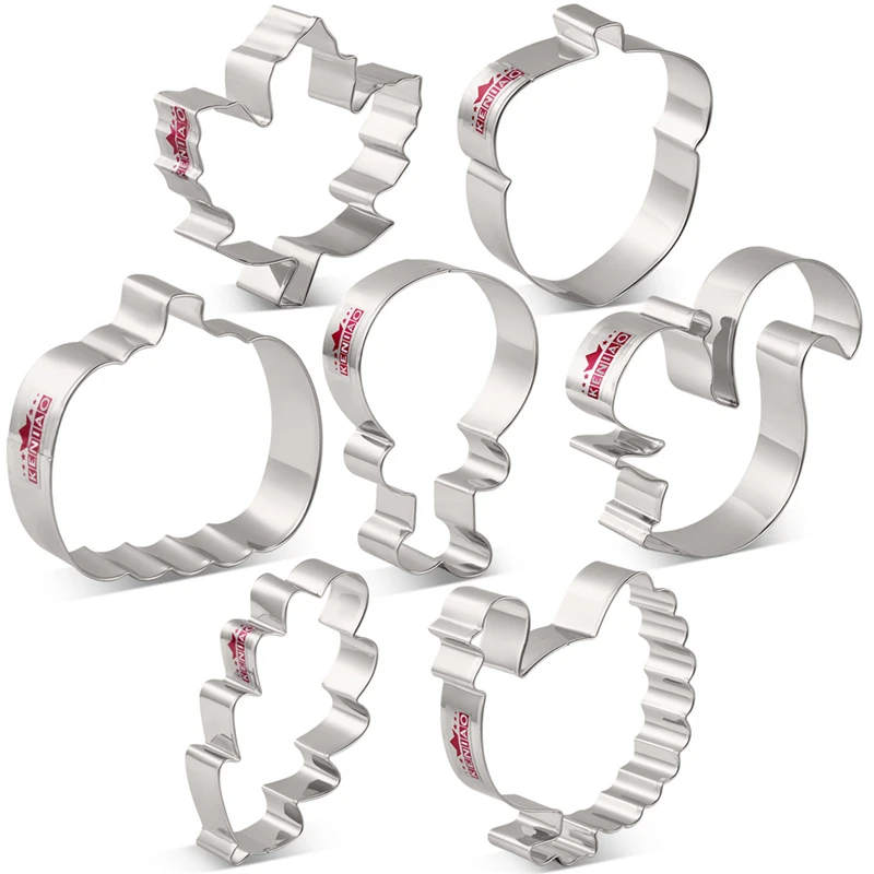 KENIAO Thanksgiving Cookie Cutter Set - 7PC - Pumpkin,Turkey, Leg,Maple Oak Leaf,Squirrel,Acorn Biscuit Cutter - Stainless Steel
KENIAO Thanksgiving Cookie Cutter Set - 7PC - Pumpkin,Turkey, Leg,Maple Oak Leaf,Squirrel,Acorn Biscuit Cutter - Stainless Steel
