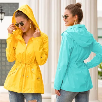 2019 Autumn Winter Women's Waterproof Clothing Waist Hooded Outdoor Mountaineering Rain Coat Trench Coat for Women Black Clothes
2019 Autumn Winter Women's Waterproof Clothing Waist Hooded Outdoor Mountaineering Rain Coat Trench Coat for Women Black Clothes