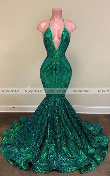 African Girl Green Long Prom Dresses 2020 Sexy V-neck Backless Sparkly Sequin Customized Mermaid Prom Gowns
African Girl Green Long Prom Dresses 2020 Sexy V-neck Backless Sparkly Sequin Customized Mermaid Prom Gowns