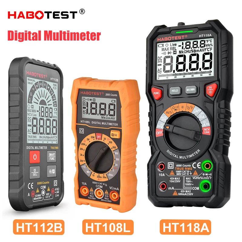 HABOTEST Multimeter Tester True RMS Multimeter Automotive Tester High Speed Auto Range Voltage Meter Ohm Capacitance Hz AC DC
HABOTEST Multimeter Tester True RMS Multimeter Automotive Tester High Speed Auto Range Voltage Meter Ohm Capacitance Hz AC DC