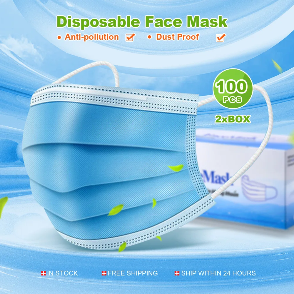 50/100/200 Pcs Face Mouth Mask 3-layer Non Woven Disposable Masks FfP2 FFP3 Meltblown Cloth Mask Dustproof Earloop Protect mask
50/100/200 Pcs Face Mouth Mask 3-layer Non Woven Disposable Masks FfP2 FFP3 Meltblown Cloth Mask Dustproof Earloop Protect mask