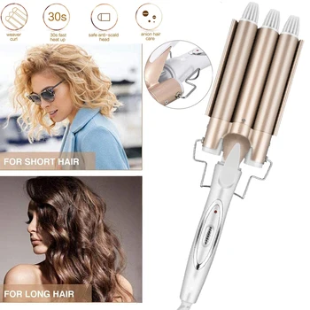 Professional Hair Curling Iron 22MM Wave Wand Ceramic Triple Barrel Hair Curler Roller Corrugation Hair Waver Styling Tools
Professional Hair Curling Iron 22MM Wave Wand Ceramic Triple Barrel Hair Curler Roller Corrugation Hair Waver Styling Tools