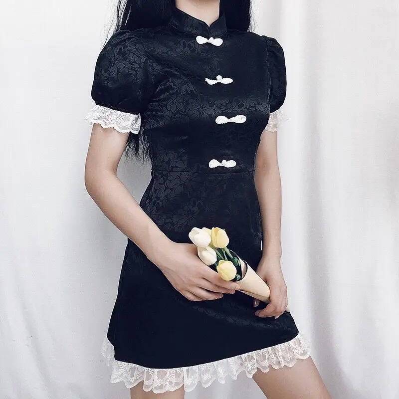 JIEZuoFang Women Dress Black Traditional Chinese Dress Mujer Vestido Women's Satin Qipao Cheongsam Flower Dinner Party Dresses
JIEZuoFang Women Dress Black Traditional Chinese Dress Mujer Vestido Women's Satin Qipao Cheongsam Flower Dinner Party Dresses
