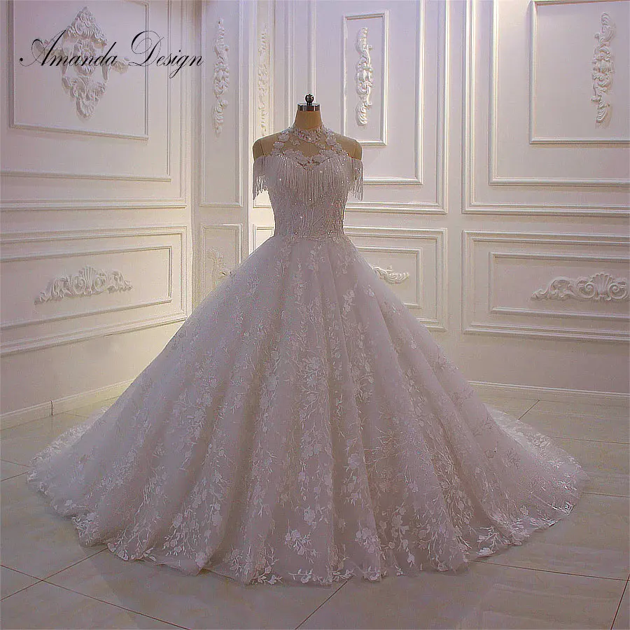 Amanda Design trajes de novia 2019 Off Shoulder Cover Neck Straps Beading Lace Wedding Dress
Amanda Design trajes de novia 2019 Off Shoulder Cover Neck Straps Beading Lace Wedding Dress