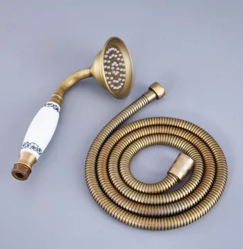 Antique Brass Bathroom Shower Hand Spray Ceramic Handheld Shower Heads + 59" (1.5M) Hose+ Bracket Lhh116
Antique Brass Bathroom Shower Hand Spray Ceramic Handheld Shower Heads + 59" (1.5M) Hose+ Bracket Lhh116