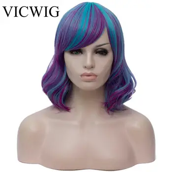 VICWIG Synthetic Short Wigs for Women Curly Hair Ashy Blue Wig with Bangs Natural Blue Purple Hair Heat Resist
VICWIG Synthetic Short Wigs for Women Curly Hair Ashy Blue Wig with Bangs Natural Blue Purple Hair Heat Resist