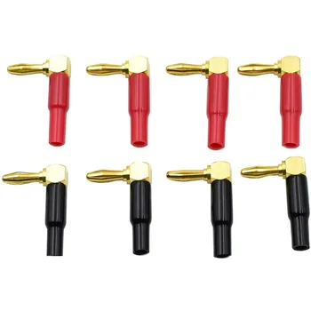 8Pcs 4mm Banana Plug Speaker Wires Connector Adapter 24K Gold Plated Screw Type Pure Copper Right Angle Banana Plugs 
8Pcs 4mm Banana Plug Speaker Wires Connector Adapter 24K Gold Plated Screw Type Pure Copper Right Angle Banana Plugs