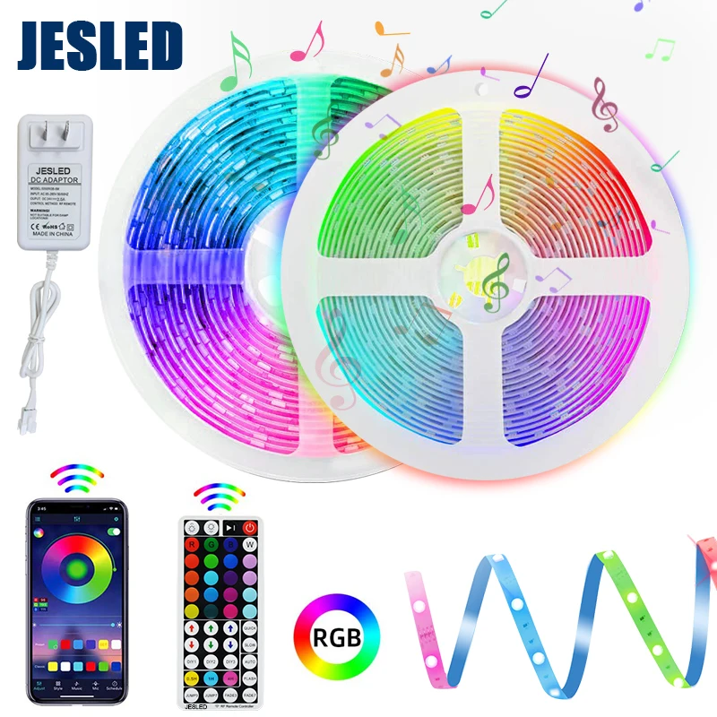 DC 24V LED Strip Light RGB 5050 Bluetooth Controller Flexible Ribbon With 44 Keys RF Remote Control + 2 IN 1 Adapter Waterproof
DC 24V LED Strip Light RGB 5050 Bluetooth Controller Flexible Ribbon With 44 Keys RF Remote Control + 2 IN 1 Adapter Waterproof