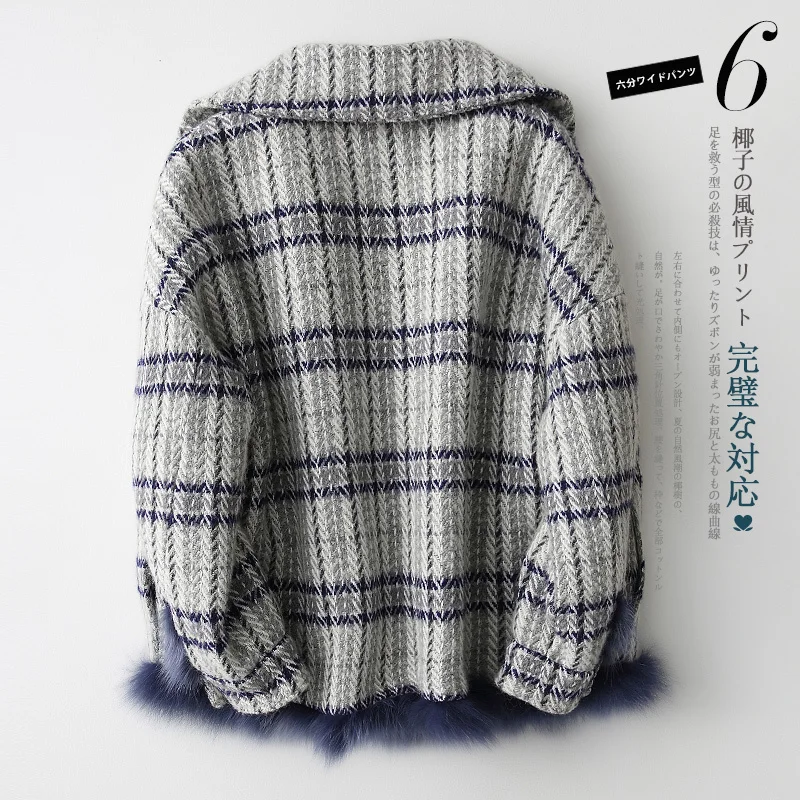 Real Fur Coat Female Natural Fox Fur Tweed Jacket Winter Jacket Women Coats Korean Jackets Chaqueta Mujer My3905 
Real Fur Coat Female Natural Fox Fur Tweed Jacket Winter Jacket Women Coats Korean Jackets Chaqueta Mujer My3905