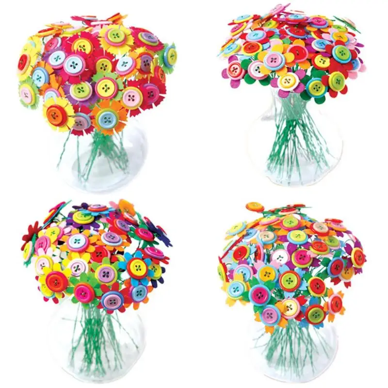 Creative DIY Button Design Bouquet Handcraft Flower arts Toy Educational Buttons Threading Handmade Flower Crafts for Kids Gift
Creative DIY Button Design Bouquet Handcraft Flower arts Toy Educational Buttons Threading Handmade Flower Crafts for Kids Gift