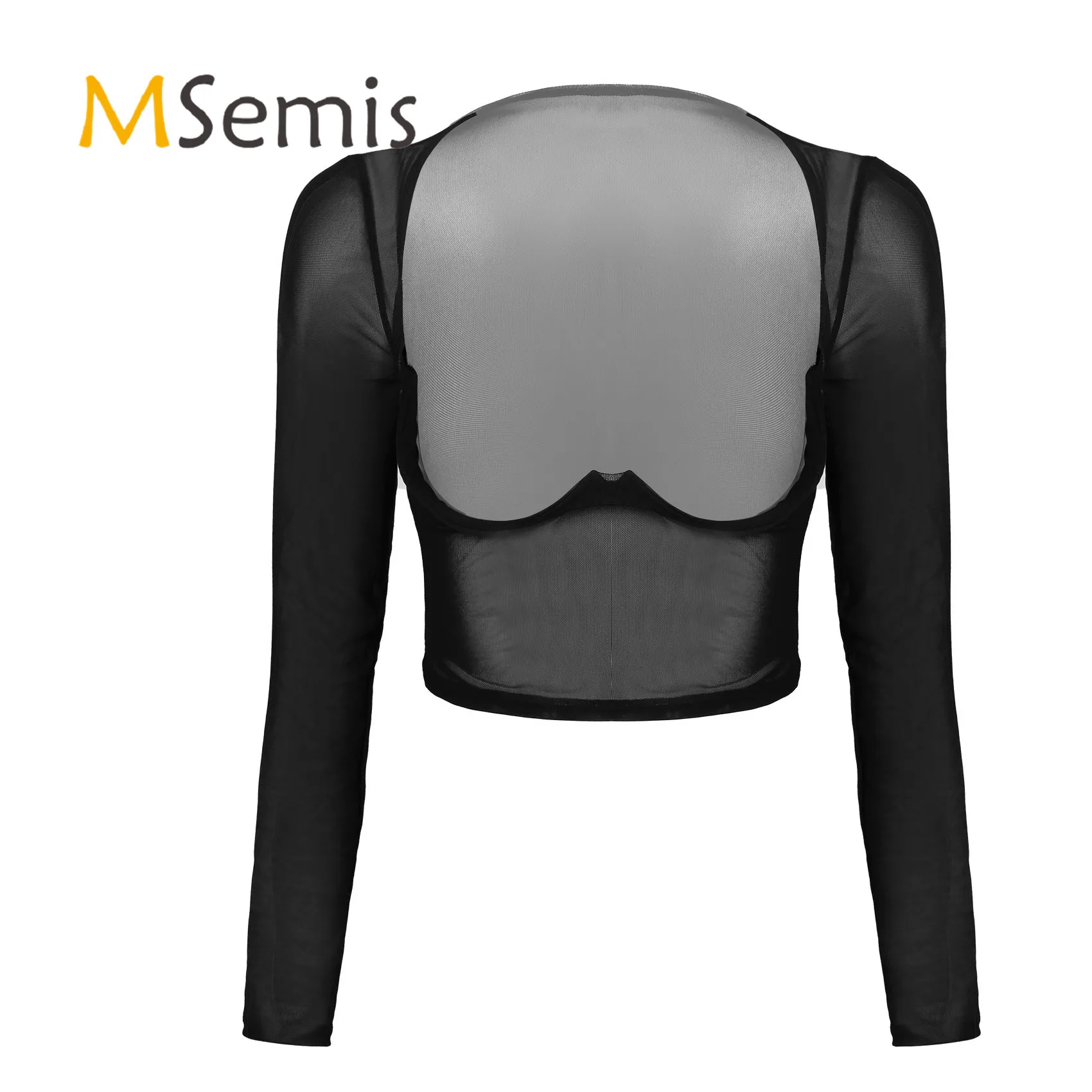 Womens Lingerie Sexy Crop Top See-through Mesh Underwire Top Long Sleeve Open Front Sheer T-shirt Tops Sexy Nightwear Sleepwear
Womens Lingerie Sexy Crop Top See-through Mesh Underwire Top Long Sleeve Open Front Sheer T-shirt Tops Sexy Nightwear Sleepwear