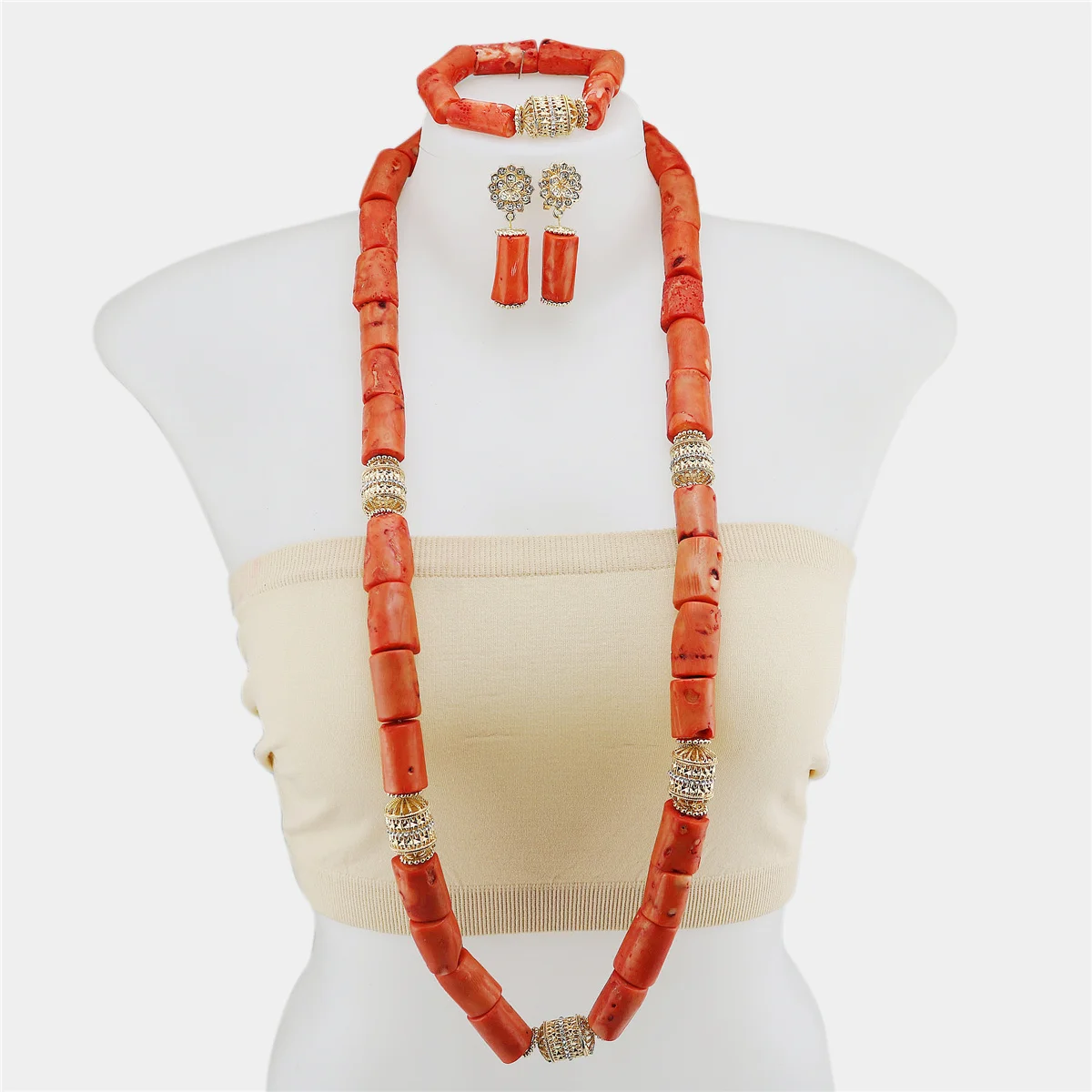 2021High Quality Nigerian Wedding African Beads Bridal Costume Jewelry Statement Necklace Women Handmade Dubai Real Coral
2021High Quality Nigerian Wedding African Beads Bridal Costume Jewelry Statement Necklace Women Handmade Dubai Real Coral