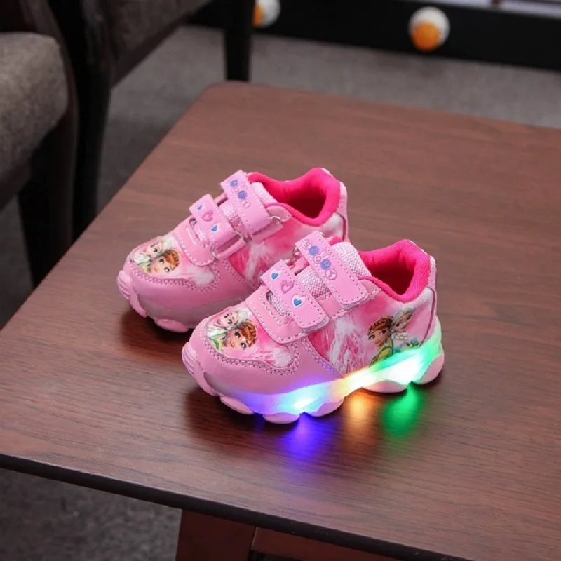 Disney Детские светящиеся кроссовки для девочек со светодиодной подсветкой обувь