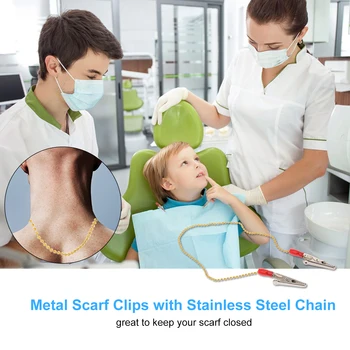 Dental Scarf Clip Dentist Metal Clips with Stainless Steel Chain for Neck Scarf Accessories Dental Supply Random Color 
Dental Scarf Clip Dentist Metal Clips with Stainless Steel Chain for Neck Scarf Accessories Dental Supply Random Color