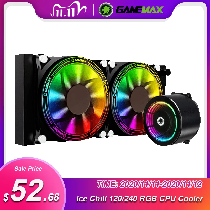 GameMax RGB CPU Cooler All in One Liquid Water Cooler for Intel LGA 2066 2011 V3 115X 775 AMD AM4 AM3+ AM3 FM2+ FM2 CPU Cooling
GameMax RGB CPU Cooler All in One Liquid Water Cooler for Intel LGA 2066 2011 V3 115X 775 AMD AM4 AM3+ AM3 FM2+ FM2 CPU Cooling