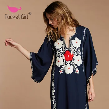 Pocket Girl 2020 Cotton Beach Dress Cover Ups Embroidery Long Bikini Cover Up Vestidos Mujer Sexy Robe De Plage Sarong Beachwear
Pocket Girl 2020 Cotton Beach Dress Cover Ups Embroidery Long Bikini Cover Up Vestidos Mujer Sexy Robe De Plage Sarong Beachwear