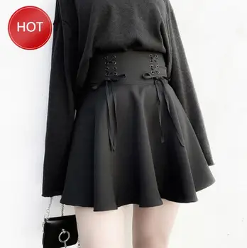 SkirtAutumn Winter Harajuku Punk Style Big Size High-waisted A-line Skirt Black Lace-up Fashion Mini Short Skirt New
SkirtAutumn Winter Harajuku Punk Style Big Size High-waisted A-line Skirt Black Lace-up Fashion Mini Short Skirt New