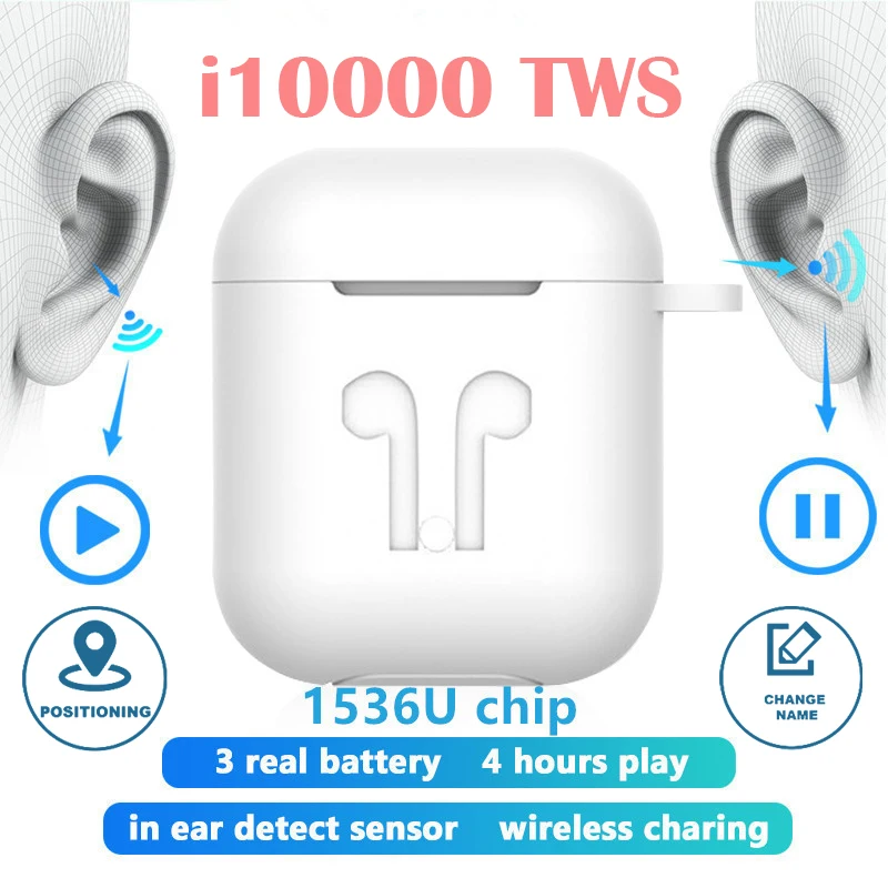 Original i10000 Wireless Headphones TWS 1:1 In-ear Bluetooth Earphone with Mic Mini Sport Headset Stereo Earbuds For Smart Phone
Original i10000 Wireless Headphones TWS 1:1 In-ear Bluetooth Earphone with Mic Mini Sport Headset Stereo Earbuds For Smart Phone