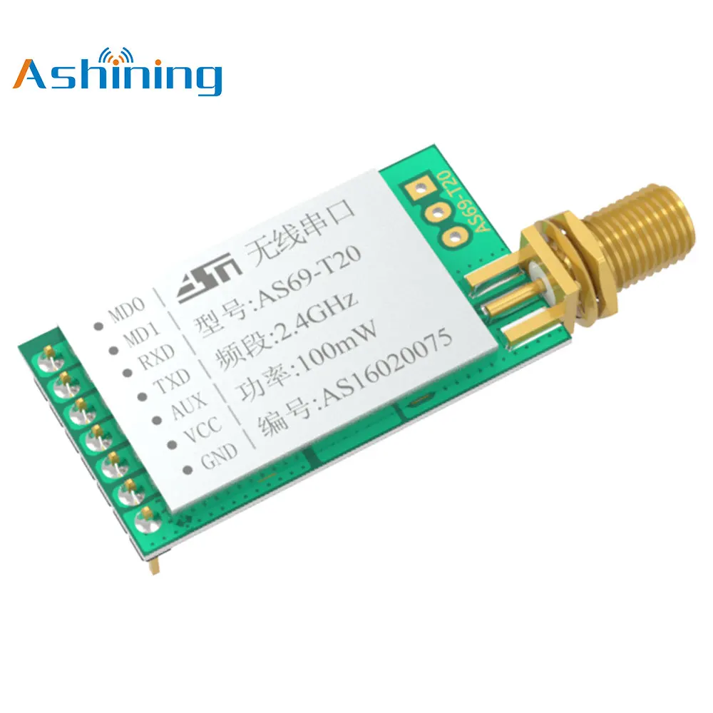 Full Duplex 2.4GHz Long Range Wireless Communication Module AS69-T20 Transmitter and Receiver RF Transceiver of PCB Antenna Port
Full Duplex 2.4GHz Long Range Wireless Communication Module AS69-T20 Transmitter and Receiver RF Transceiver of PCB Antenna Port