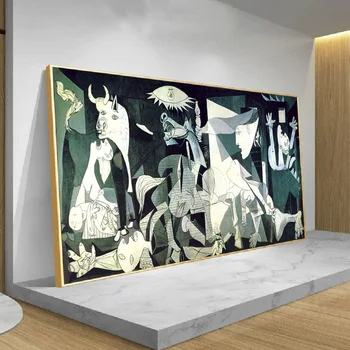 

Picasso Famous Oil Painting Guernica Reproductions Canvas Art Poster Abstract Modernism Wall Picture Cuadros Home Decoration