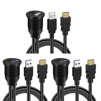 USB 3.0 and HDMI to HDMI + USB3.0 AUX Extension Dash Panel Waterproof Car Flush Mount Cable For Car Boat and Motorcycle - 2M
USB 3.0 and HDMI to HDMI + USB3.0 AUX Extension Dash Panel Waterproof Car Flush Mount Cable For Car Boat and Motorcycle - 2M