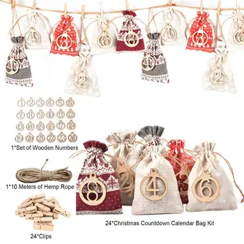 24pcs DIY Numbers Bag Christmas Advent Calendar Ornament Christmas Gift Bags Calendar Countdown Bag Candy Storage Pouches
24pcs DIY Numbers Bag Christmas Advent Calendar Ornament Christmas Gift Bags Calendar Countdown Bag Candy Storage Pouches