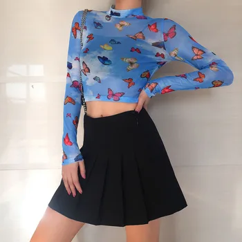 Rapwriter Transparent Butterfly Print Ruffles Mesh Sexy T-Shirt Women 2020 harajuku O-Neck Long Sleeve Black Tee Shirt Crop Top
Rapwriter Transparent Butterfly Print Ruffles Mesh Sexy T-Shirt Women 2020 harajuku O-Neck Long Sleeve Black Tee Shirt Crop Top