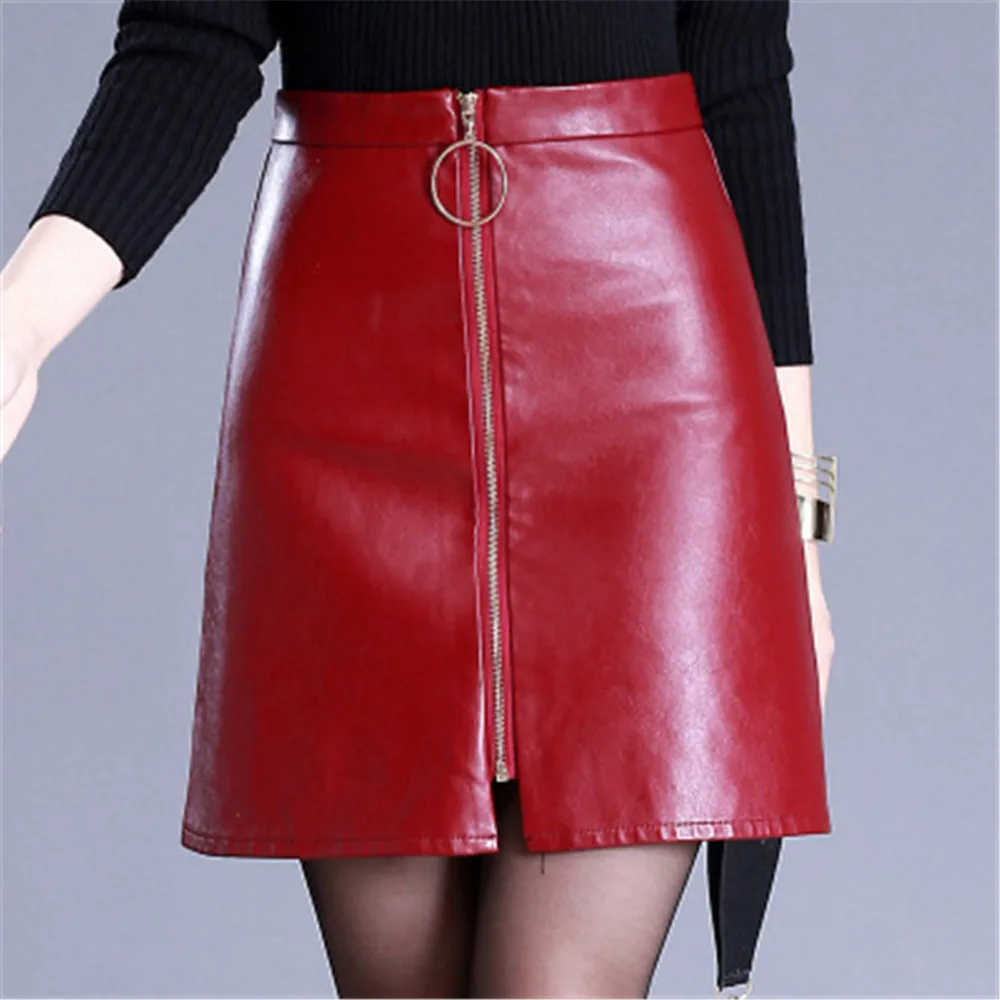 Spring Summer Casual PU Leather Skirt Women Elegant Zipper Mini A-Line Skirt Lady Skinny High Waist Skirts Black Leather Skirts
Spring Summer Casual PU Leather Skirt Women Elegant Zipper Mini A-Line Skirt Lady Skinny High Waist Skirts Black Leather Skirts
