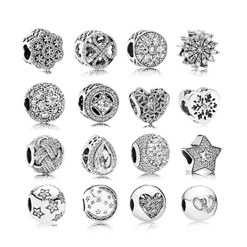 925 Sterling Silver Snowflake Charm Beads with CZ Fit Original Pandora Charm Bracelet for DIY Fine Making Women Jewelry Gifts
925 Sterling Silver Snowflake Charm Beads with CZ Fit Original Pandora Charm Bracelet for DIY Fine Making Women Jewelry Gifts