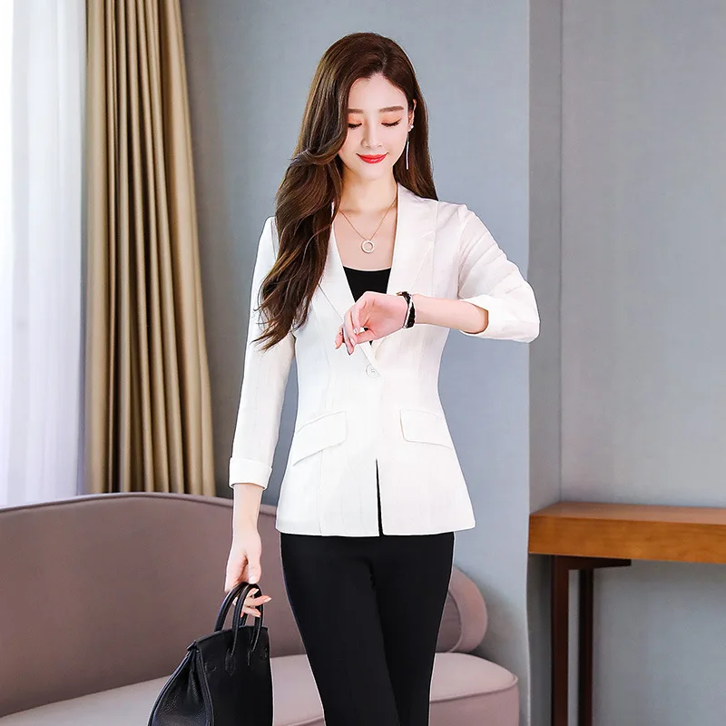 Short Small Suit Long-sleeved Coat 2019 Autumn New Style Korean-style Popular Fashion Stripes Suit Business WOMEN'S Dress
Short Small Suit Long-sleeved Coat 2019 Autumn New Style Korean-style Popular Fashion Stripes Suit Business WOMEN'S Dress