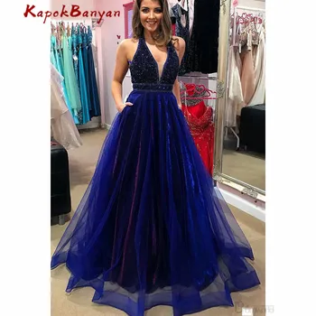 Royal Blue Tulle Prom Dress Open Back Floor Length Formal Evening Party Gown Sleeveless
Royal Blue Tulle Prom Dress Open Back Floor Length Formal Evening Party Gown Sleeveless