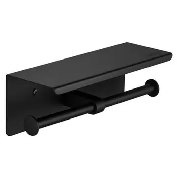 Double Roll Toilet Paper Holder with Phone Shelf, Stainless Steel, Bathroom Tissue Holder Wall Mounted, Mattle Black
Double Roll Toilet Paper Holder with Phone Shelf, Stainless Steel, Bathroom Tissue Holder Wall Mounted, Mattle Black