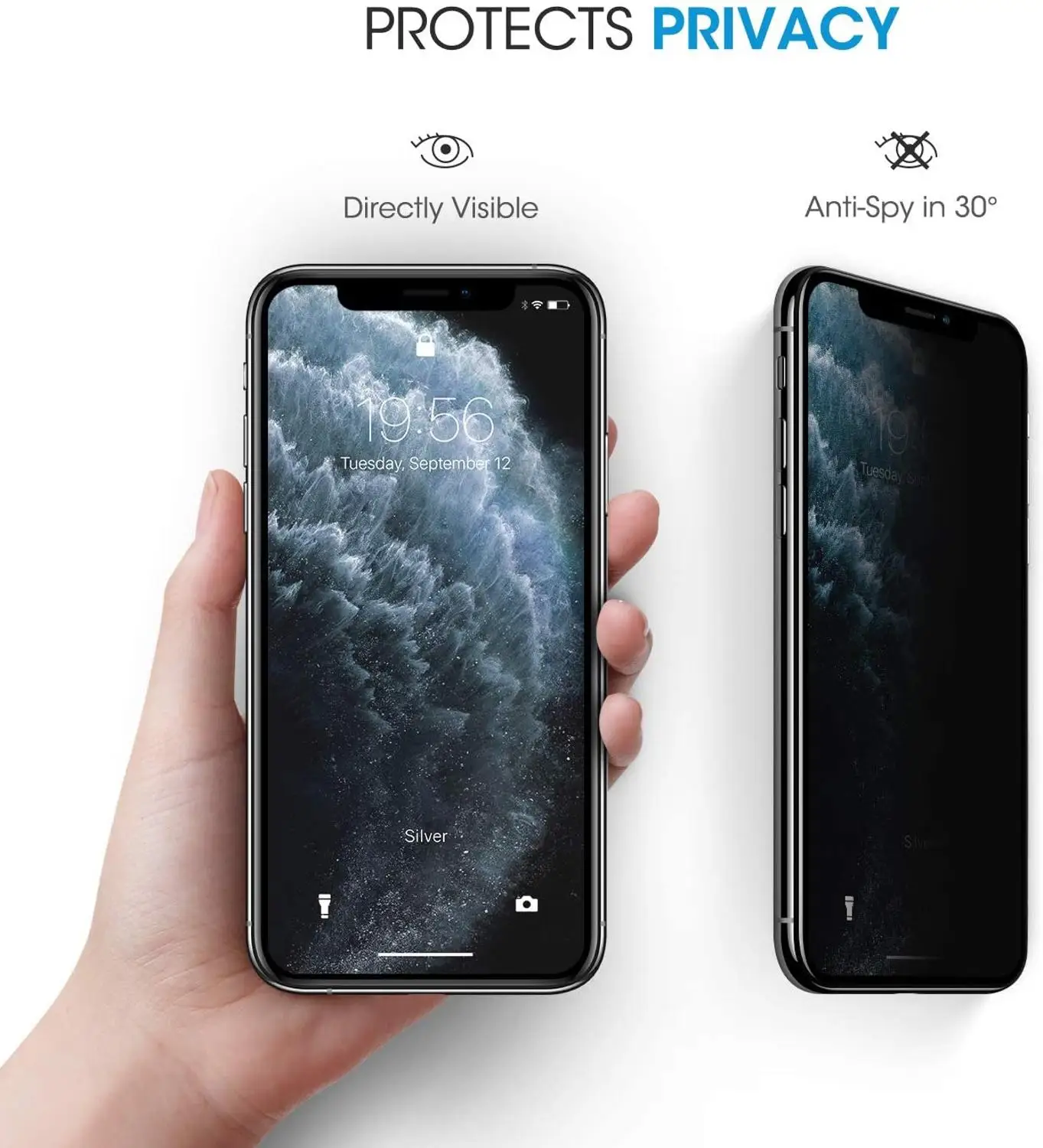 Полноэкранное защитное закаленное стекло с защитой от шпионов для iPhone X XS MAX XR 11 6 6s
