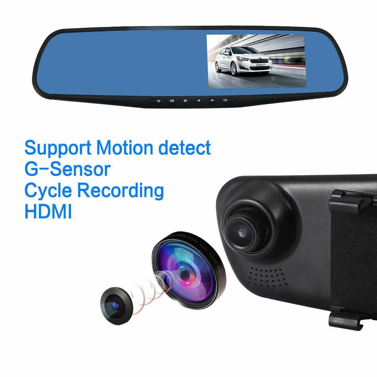 12-24V 50HZ/60HZ 2.4 Inch HD Color Car DVR Rear View Mirror Camera Dash Cam IR Night Vision Recorder Interior Accessories
12-24V 50HZ/60HZ 2.4 Inch HD Color Car DVR Rear View Mirror Camera Dash Cam IR Night Vision Recorder Interior Accessories