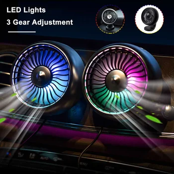 Car Fan Air Conditioner 360° Rotating 12V 24V Universal Large Wind With Colorful Gradient Breathing Lights USB Car Cooling Fan
Car Fan Air Conditioner 360° Rotating 12V 24V Universal Large Wind With Colorful Gradient Breathing Lights USB Car Cooling Fan