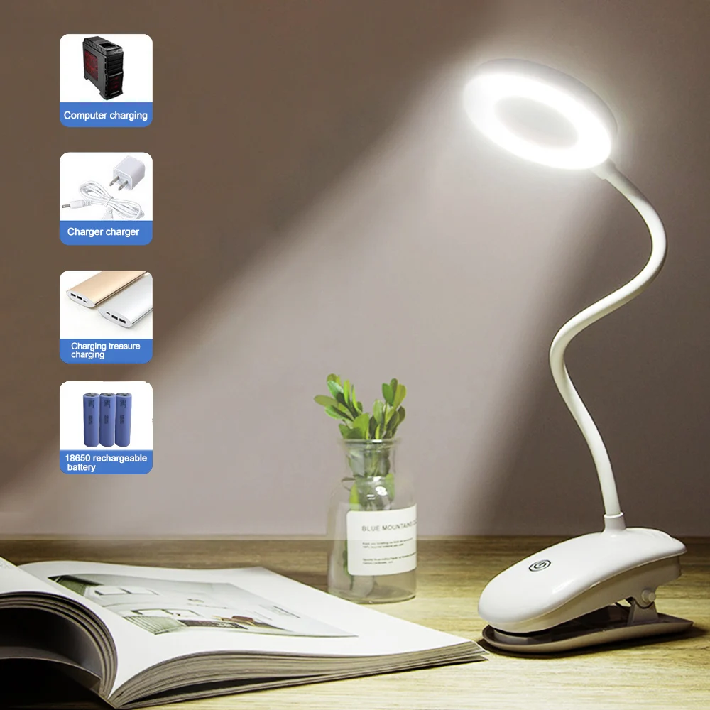 LED Desk Lamp Touch On/Off Switch Eye Protection With Clip Flexible Table Light 3 Modes Dimmable USB Rechargeable Desk Lights
LED Desk Lamp Touch On/Off Switch Eye Protection With Clip Flexible Table Light 3 Modes Dimmable USB Rechargeable Desk Lights